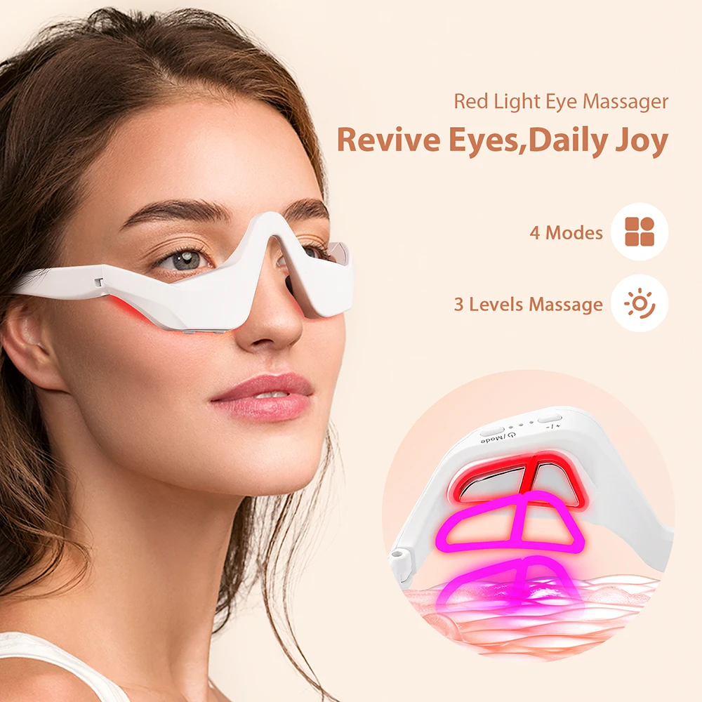 Premium 3D Smart Eye Massager - Heated Vibration &amp; Bluetooth Music